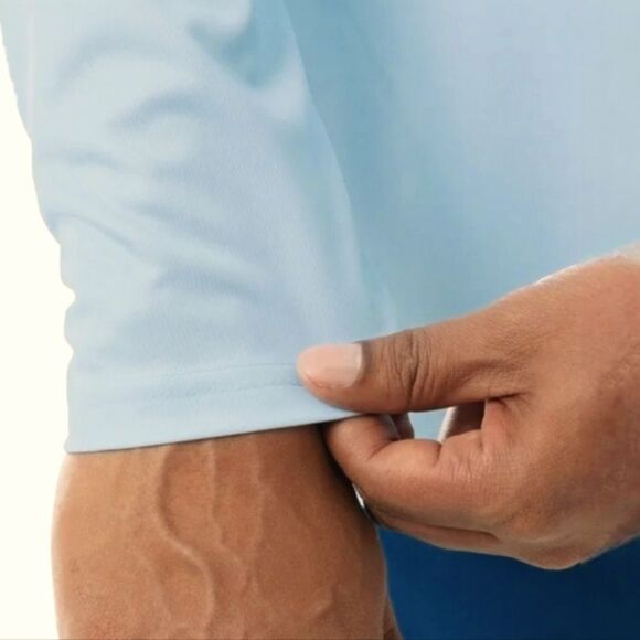 Fish n Vibe Men's Blue Long Sleeve Sun Protection Performance Fishing Tee - Picture 4 of 16